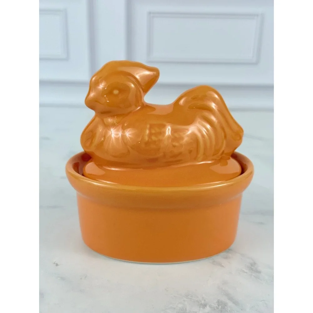 VTG BIA Orange Hen Chicken Ramekin 